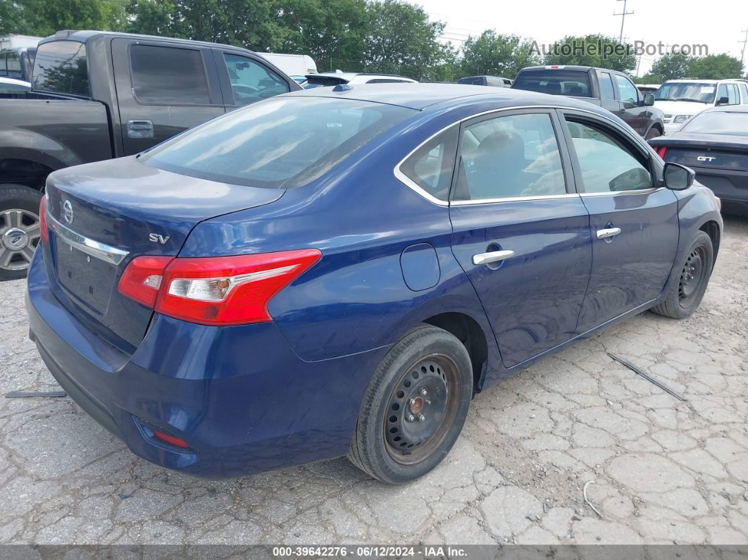 2018 Nissan Sentra Sv Синий vin: 3N1AB7AP1JL646870