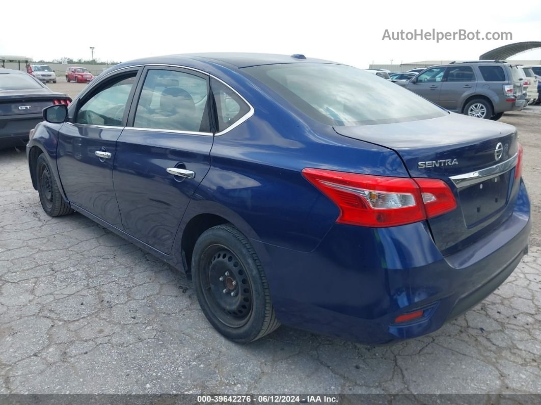 2018 Nissan Sentra Sv Синий vin: 3N1AB7AP1JL646870