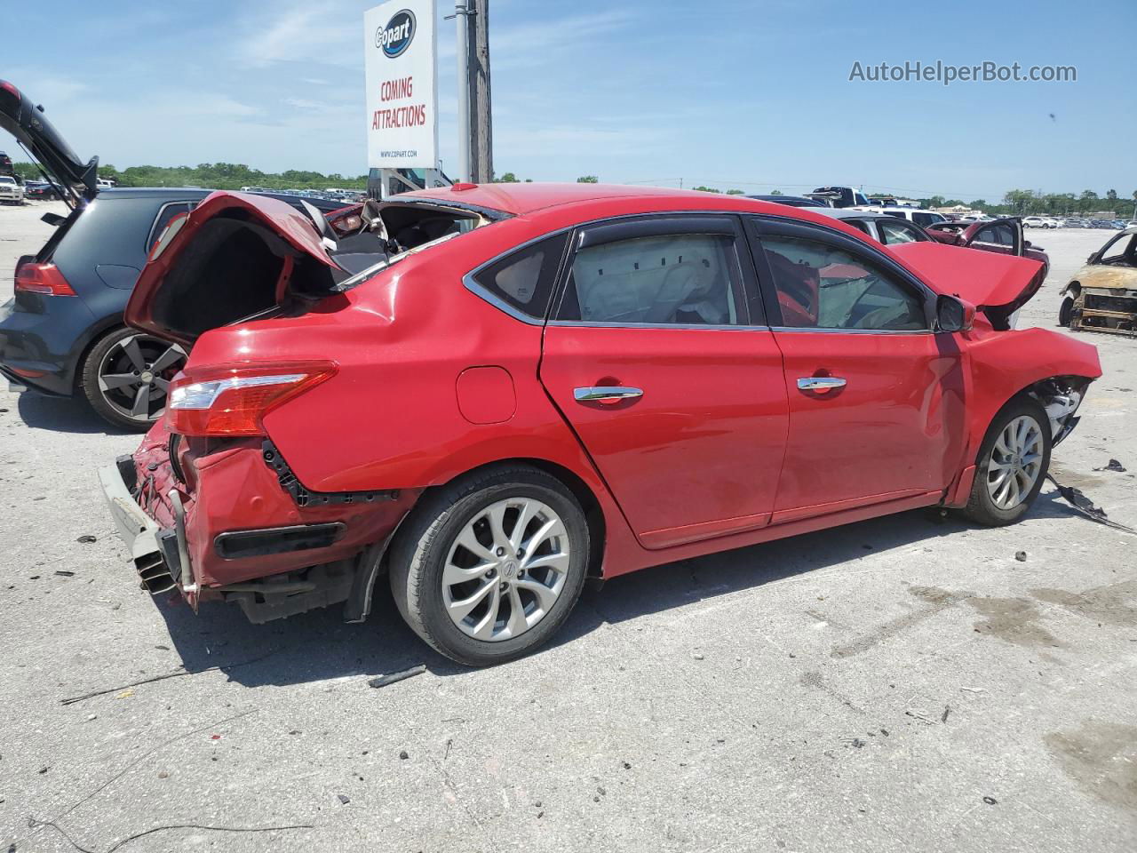 2018 Nissan Sentra S Red vin: 3N1AB7AP1JL649624