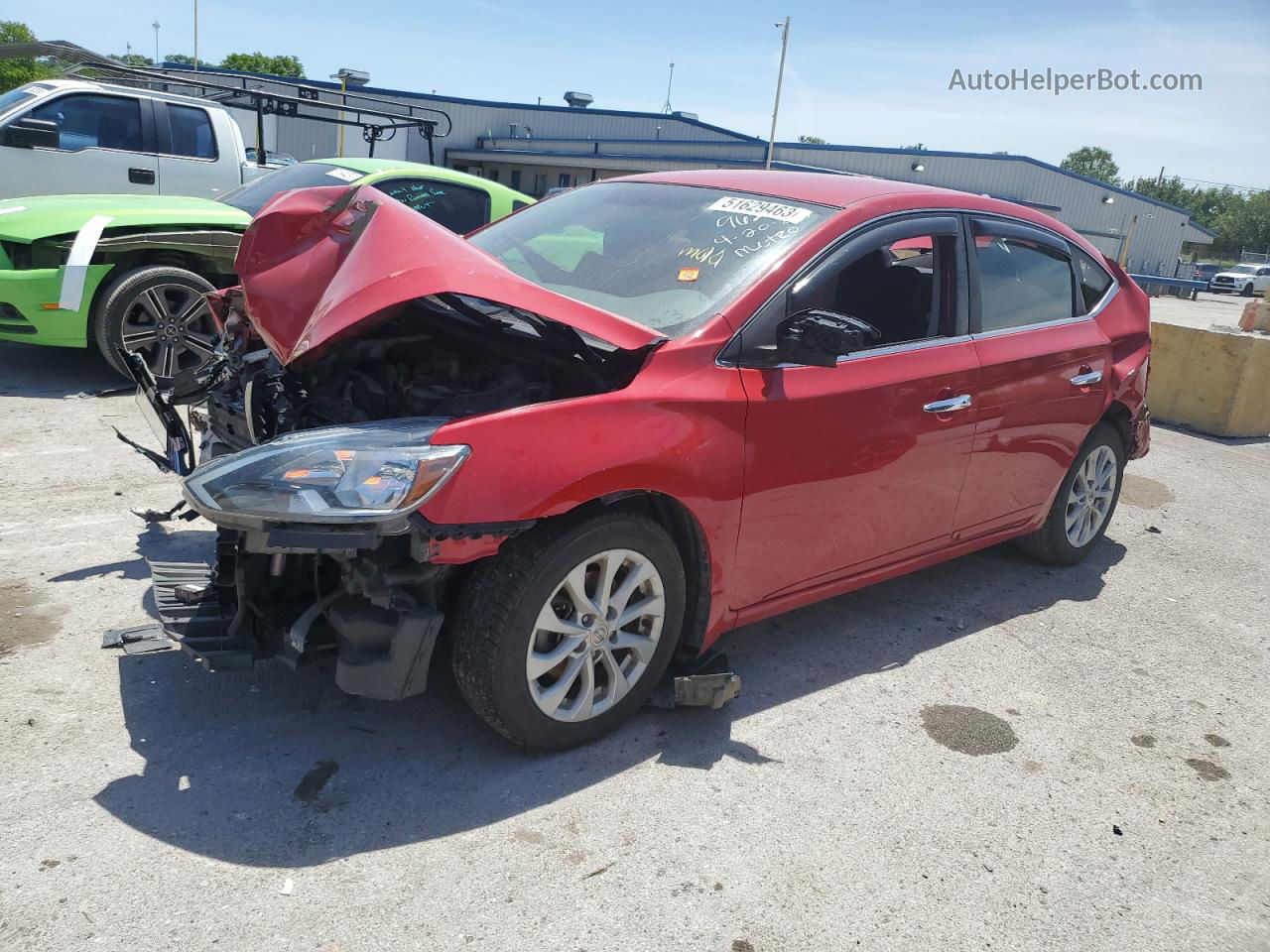 2018 Nissan Sentra S Красный vin: 3N1AB7AP1JL649624