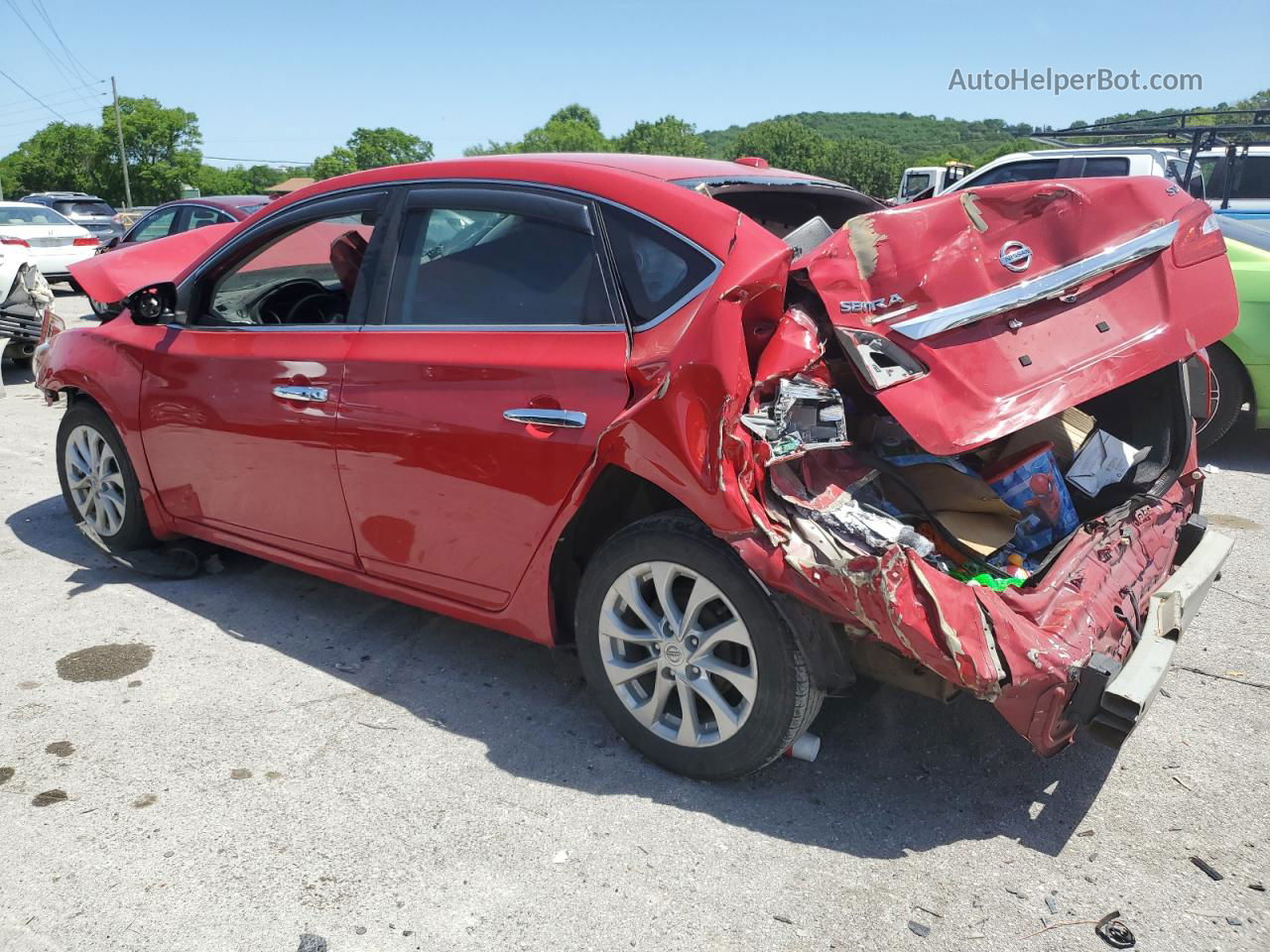 2018 Nissan Sentra S Красный vin: 3N1AB7AP1JL649624