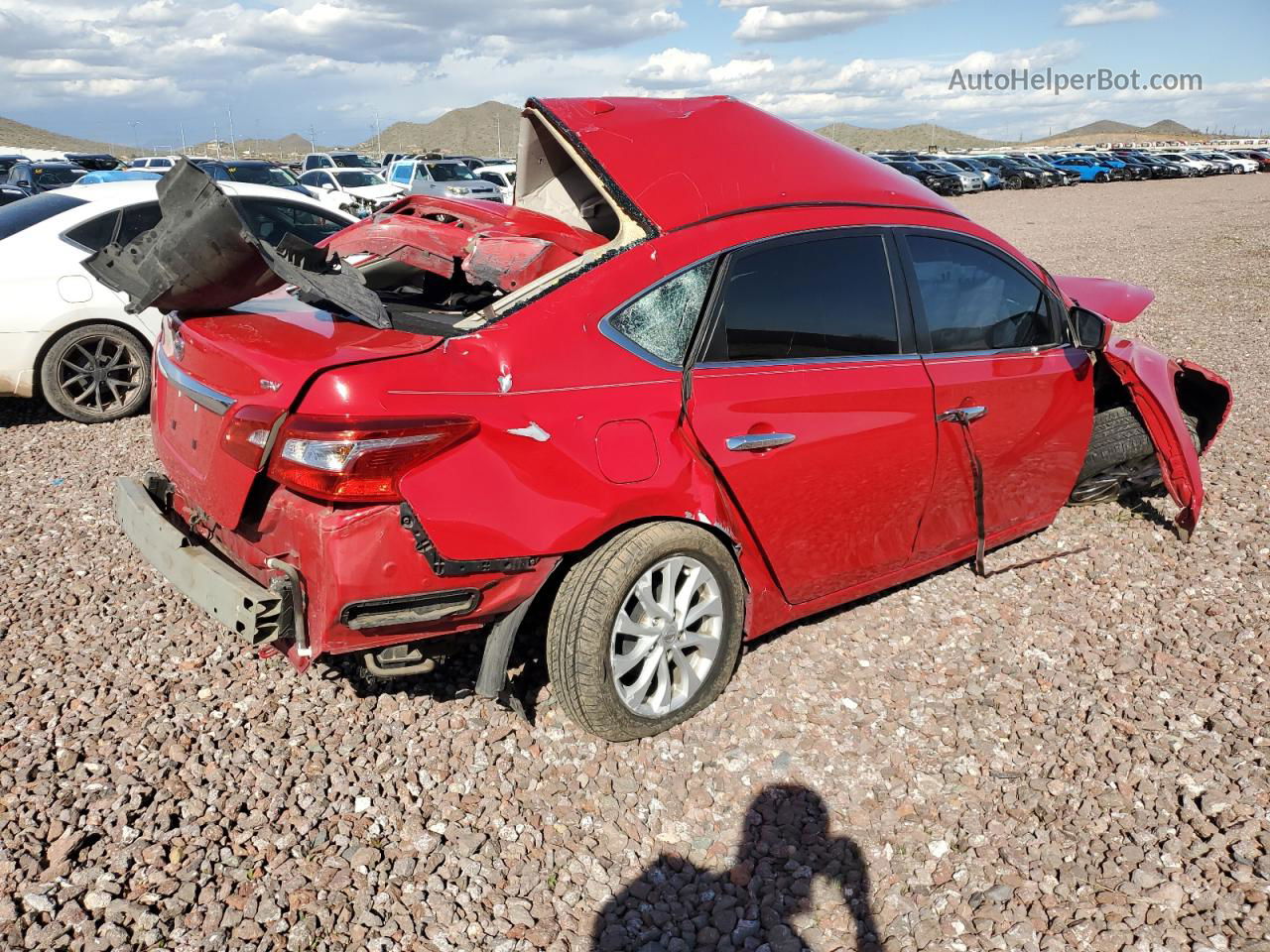 2018 Nissan Sentra S Red vin: 3N1AB7AP1JL651468