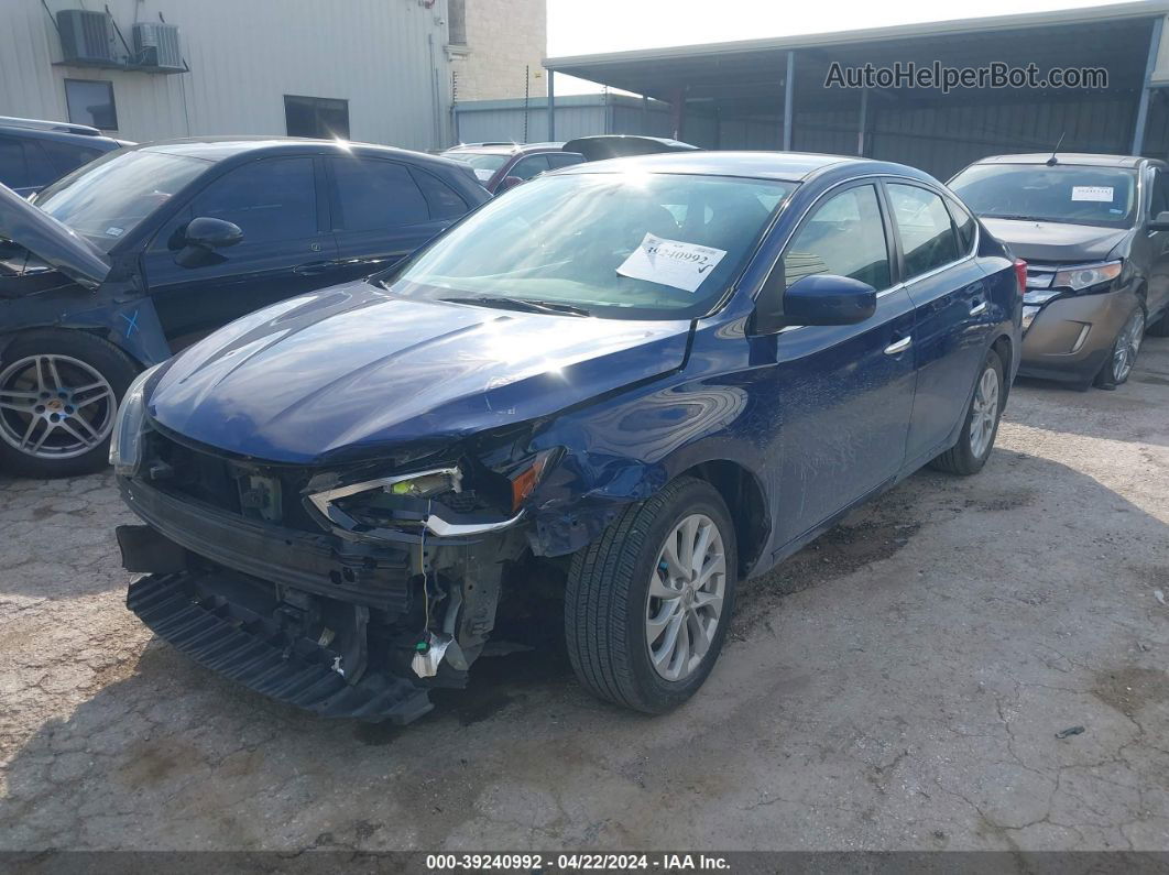 2018 Nissan Sentra Sv Blue vin: 3N1AB7AP1JL663409