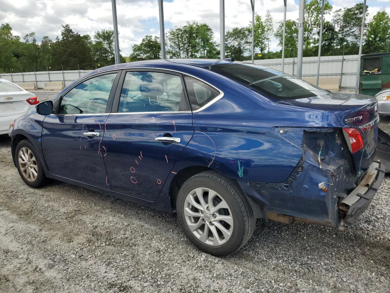 2018 Nissan Sentra S Синий vin: 3N1AB7AP1JY220549