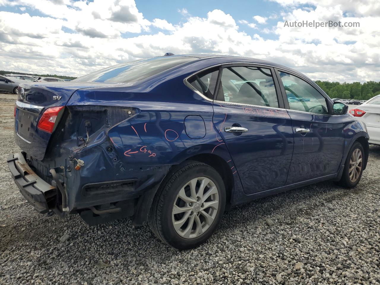 2018 Nissan Sentra S Blue vin: 3N1AB7AP1JY220549