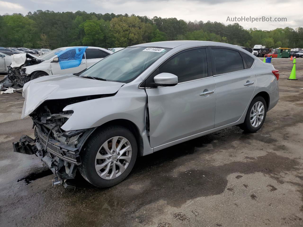 2018 Nissan Sentra S Серебряный vin: 3N1AB7AP1JY227419