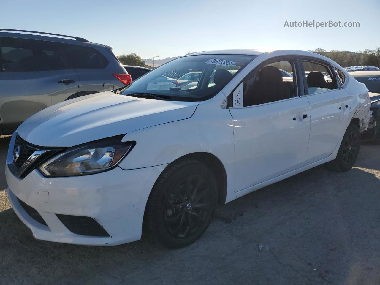 2018 Nissan Sentra S White vin: 3N1AB7AP1JY243958