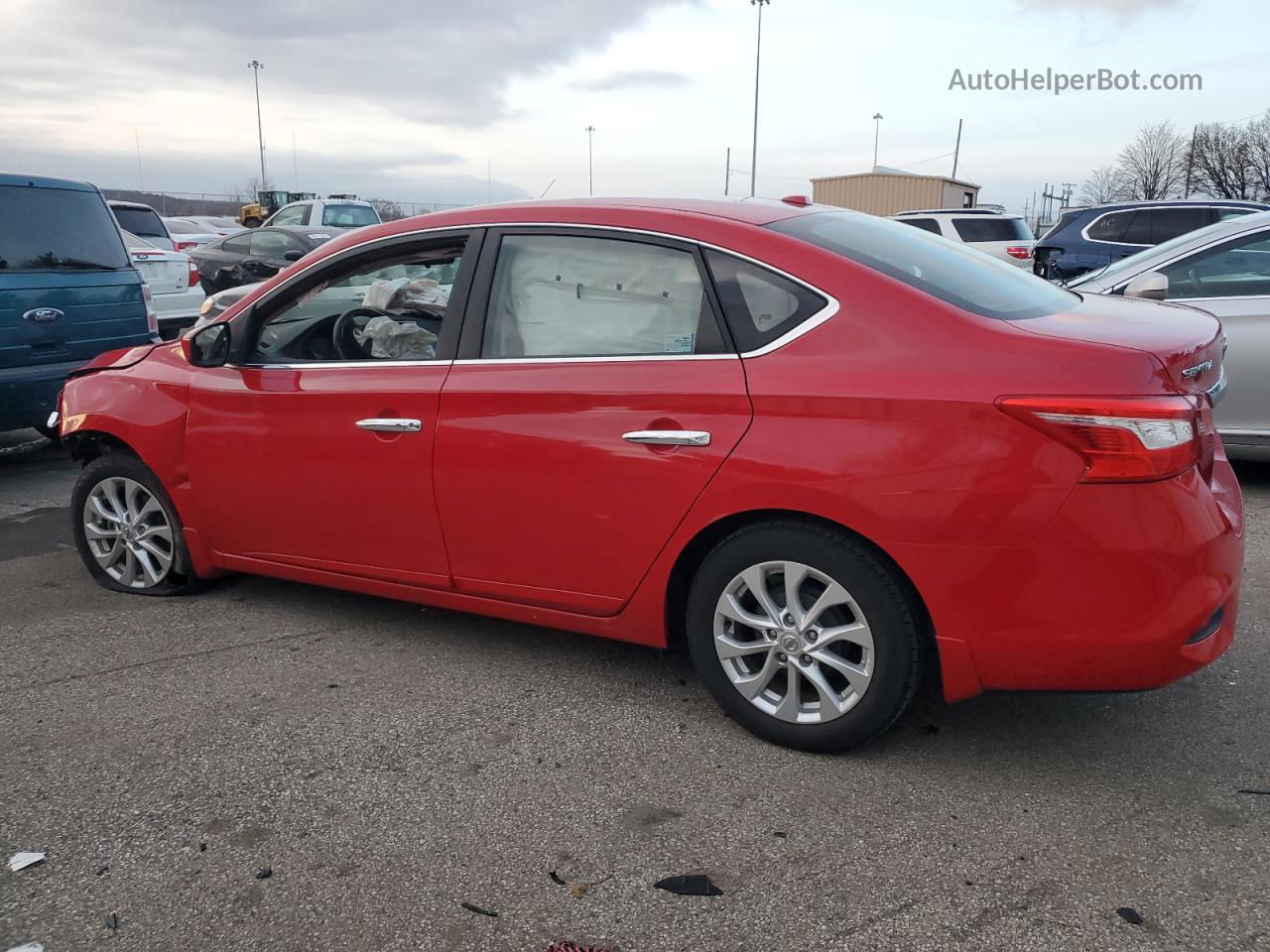 2018 Nissan Sentra S Red vin: 3N1AB7AP1JY260601