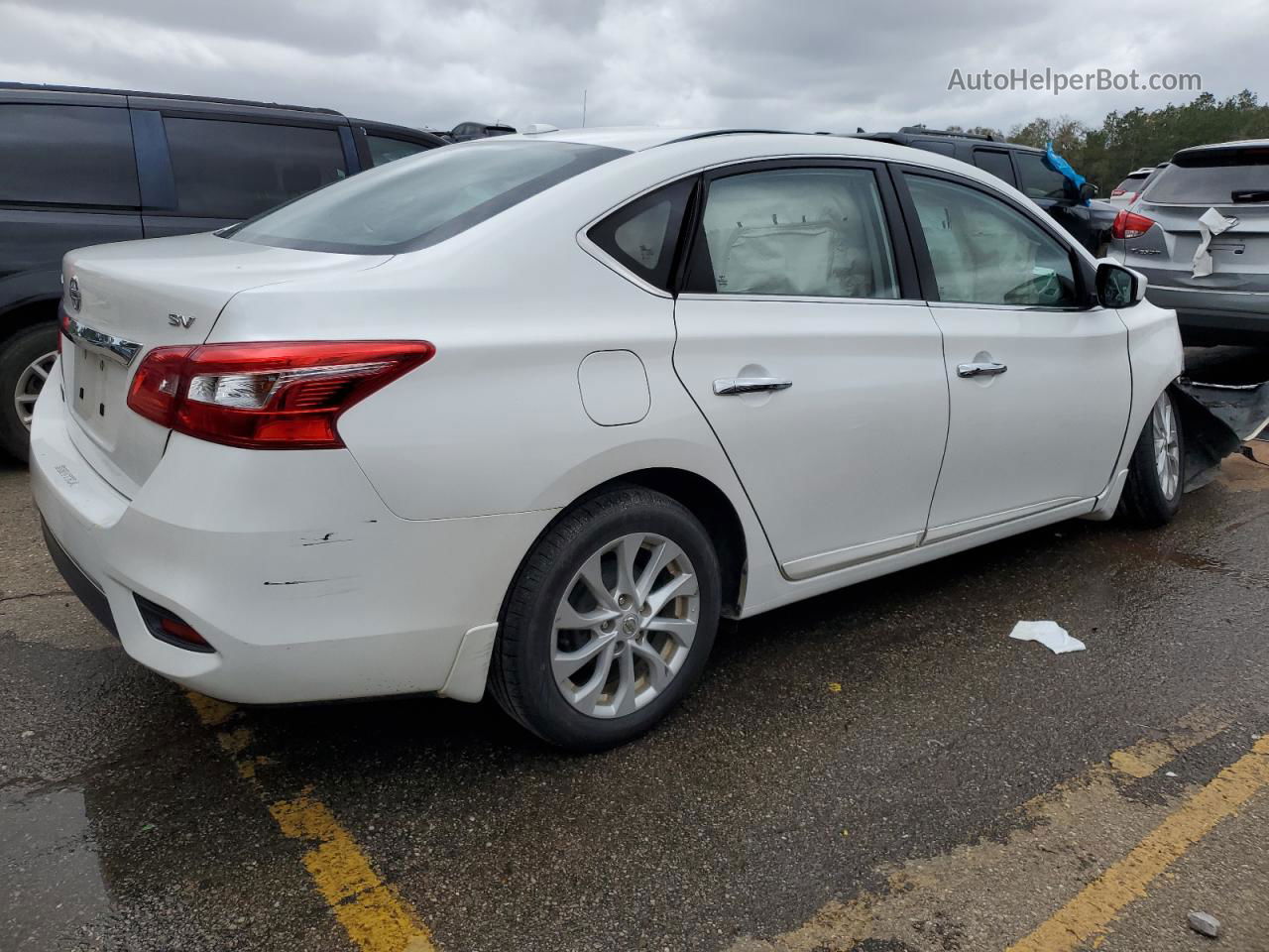 2018 Nissan Sentra S White vin: 3N1AB7AP1JY266124