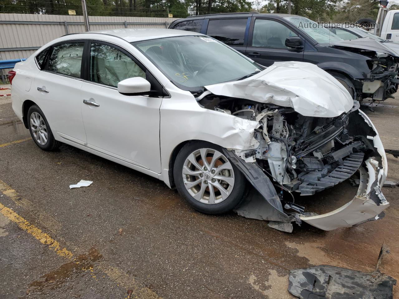 2018 Nissan Sentra S White vin: 3N1AB7AP1JY266124