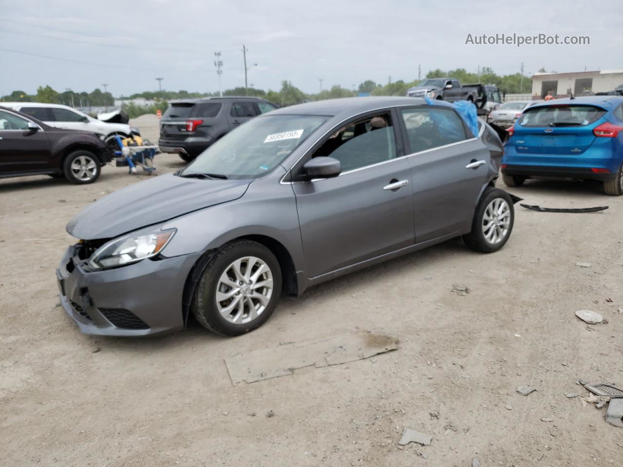 2018 Nissan Sentra S Серый vin: 3N1AB7AP1JY286051