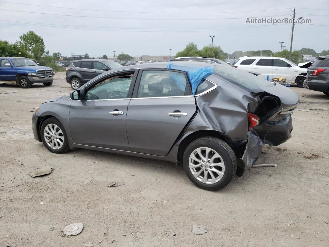 2018 Nissan Sentra S Серый vin: 3N1AB7AP1JY286051