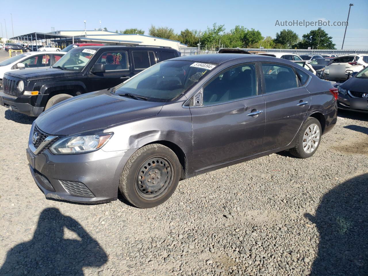 2018 Nissan Sentra S Серый vin: 3N1AB7AP1JY292044