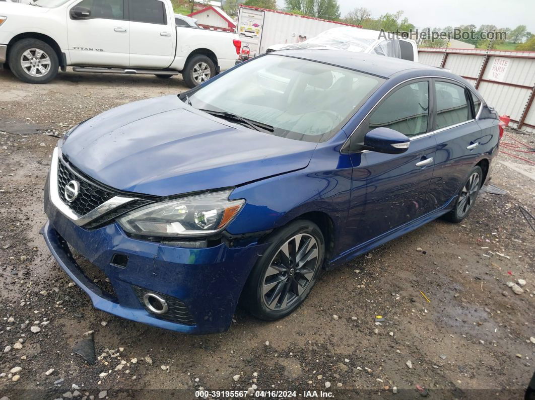 2019 Nissan Sentra Sr Blue vin: 3N1AB7AP1KY222609