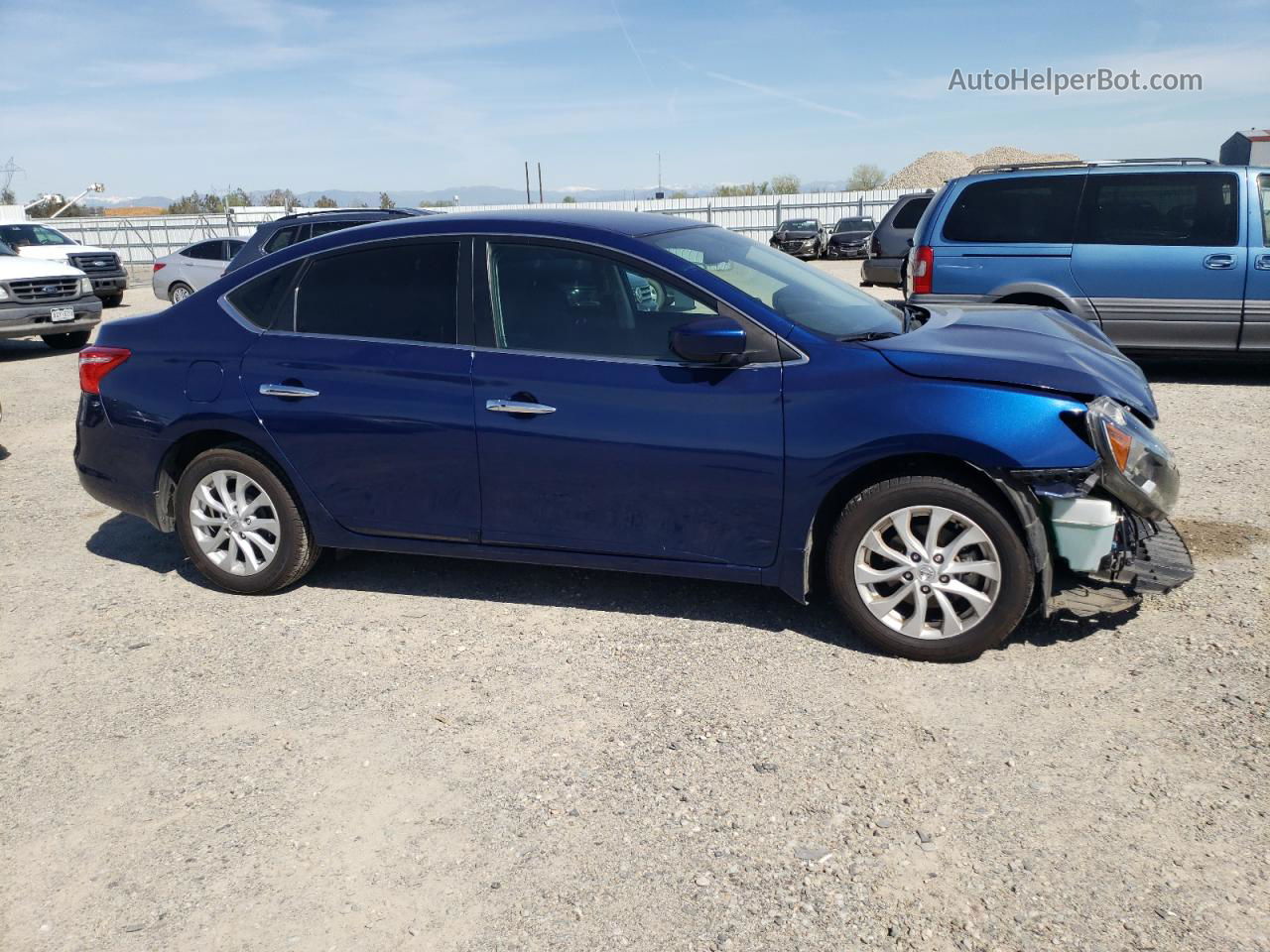 2019 Nissan Sentra S Blue vin: 3N1AB7AP1KY226529