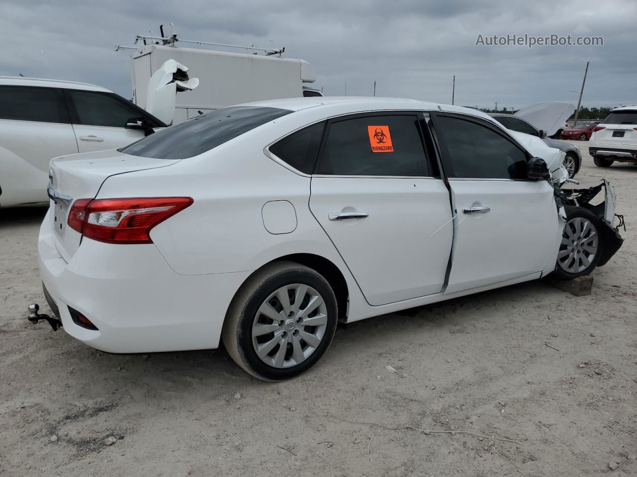 2019 Nissan Sentra S White vin: 3N1AB7AP1KY243136