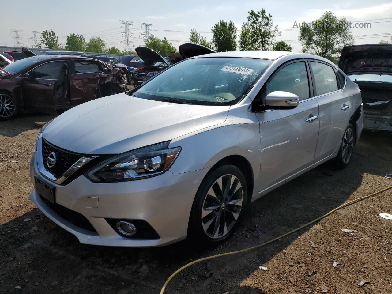 2019 Nissan Sentra S Серебряный vin: 3N1AB7AP1KY249504