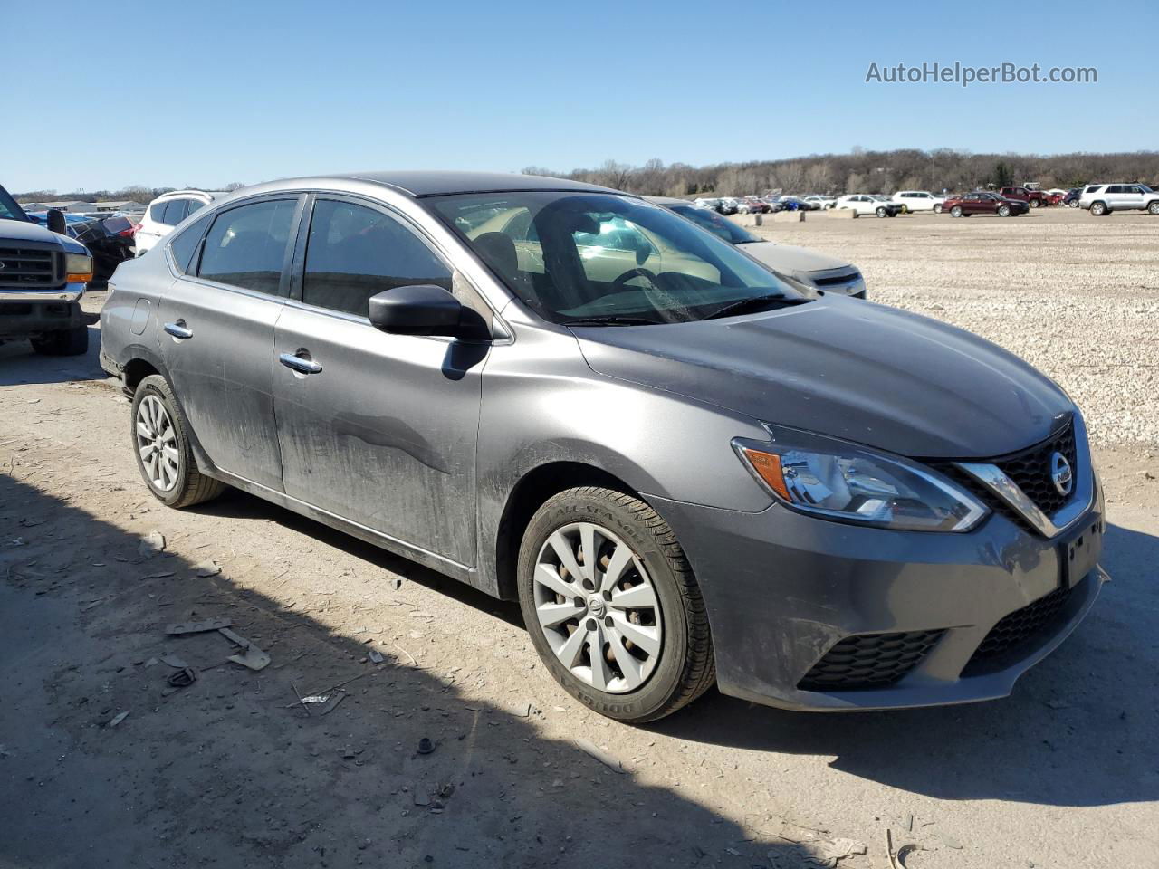 2019 Nissan Sentra S Серый vin: 3N1AB7AP1KY270188