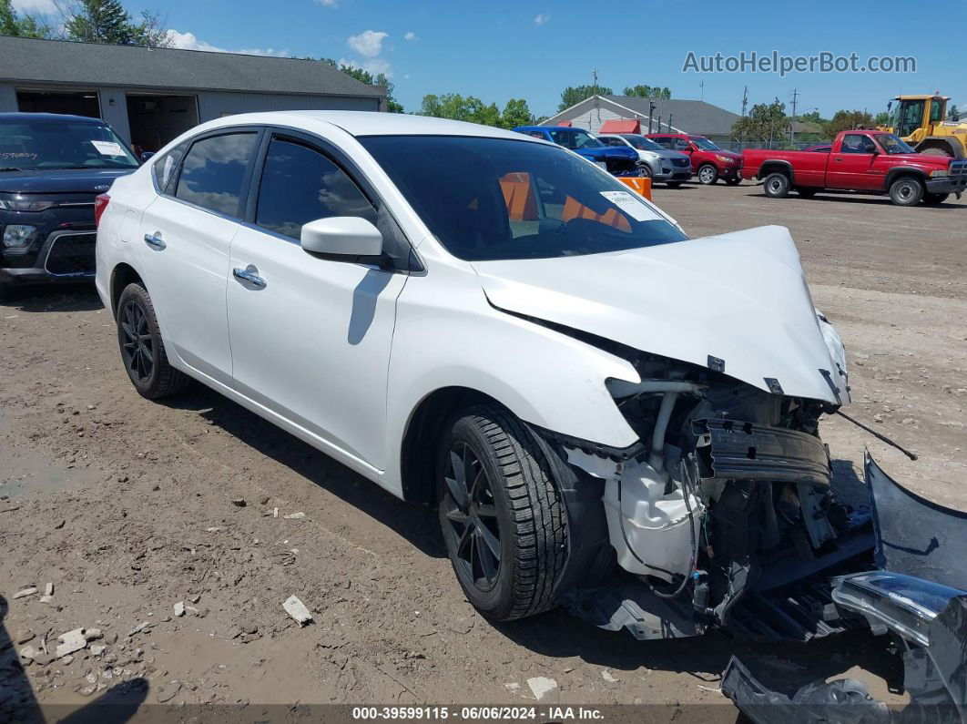 2019 Nissan Sentra S/sl/sr/sv White vin: 3N1AB7AP1KY280557