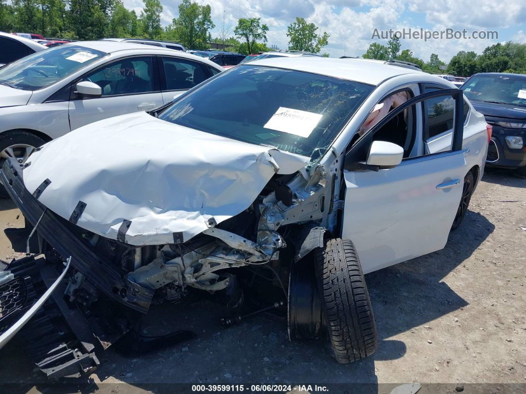 2019 Nissan Sentra S/sl/sr/sv White vin: 3N1AB7AP1KY280557