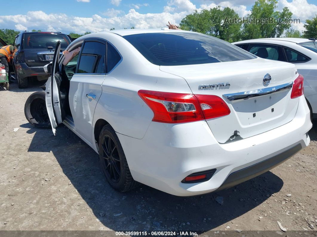 2019 Nissan Sentra S/sl/sr/sv White vin: 3N1AB7AP1KY280557