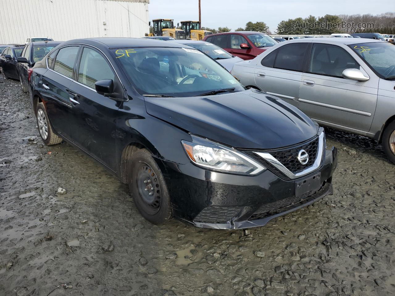 2019 Nissan Sentra S Черный vin: 3N1AB7AP1KY281496