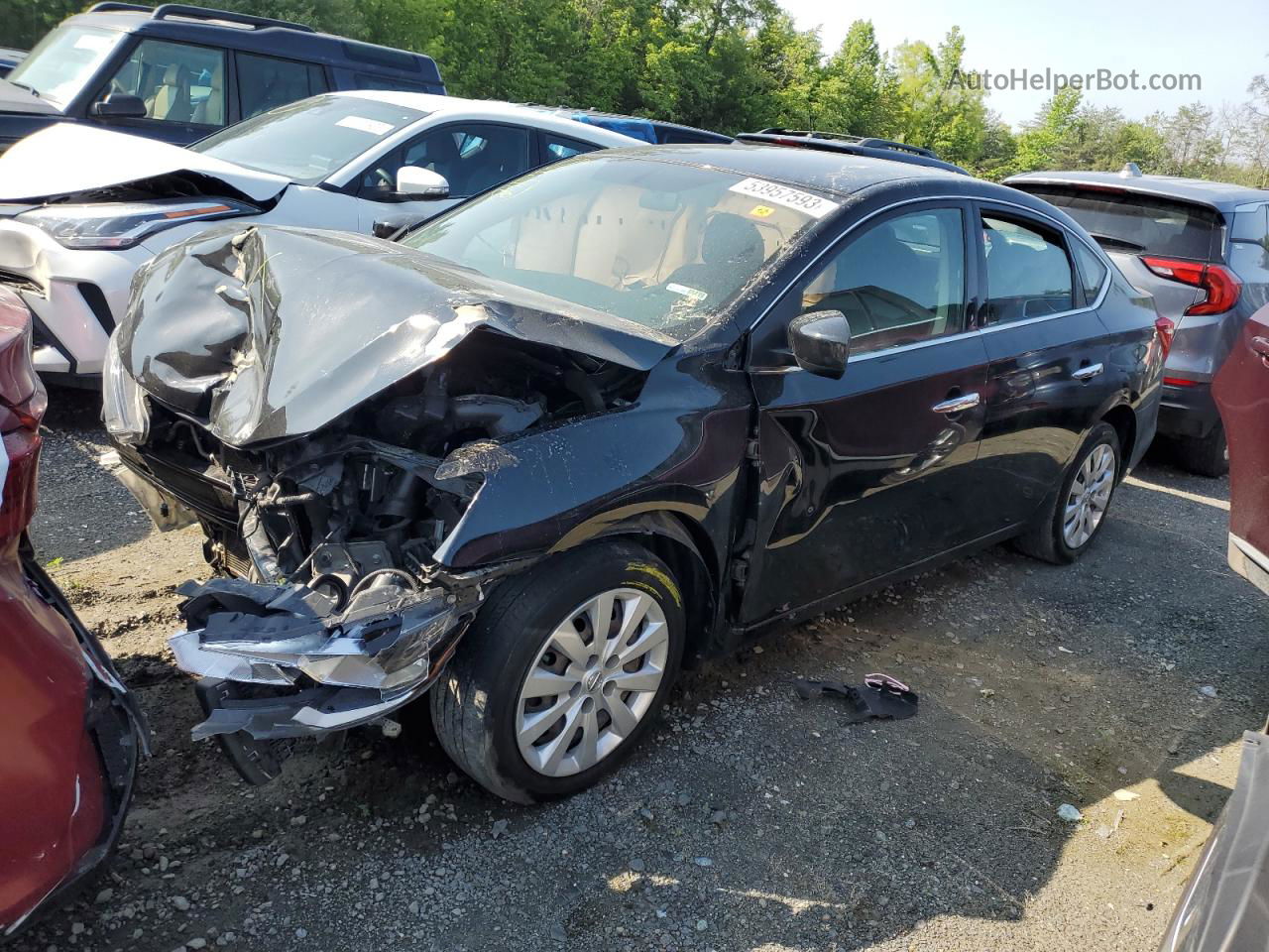 2019 Nissan Sentra S Black vin: 3N1AB7AP1KY281644