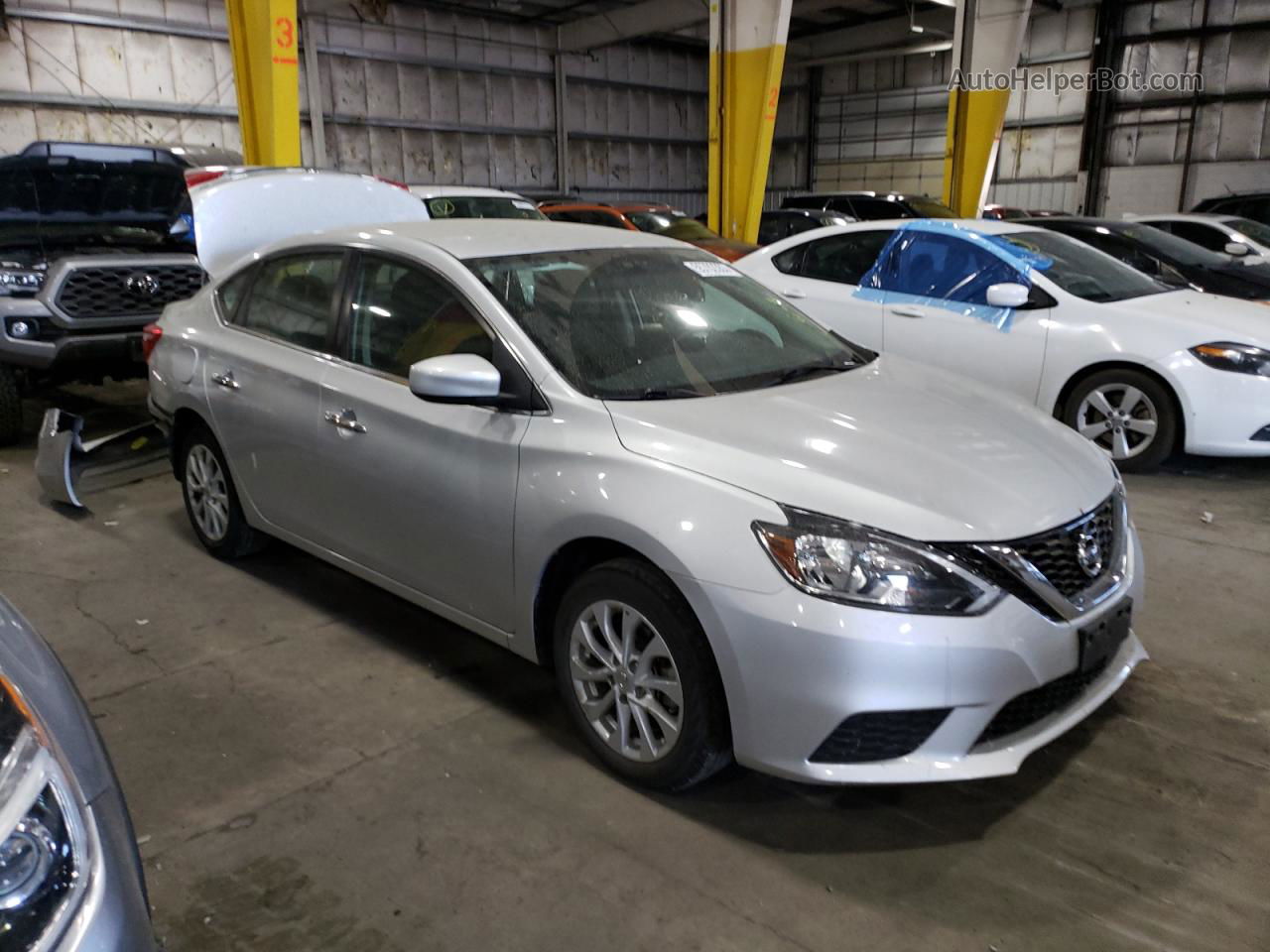 2019 Nissan Sentra S Серый vin: 3N1AB7AP1KY281661