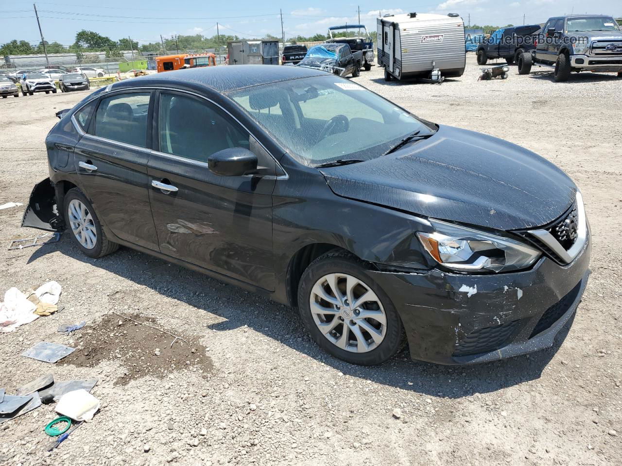 2019 Nissan Sentra S Черный vin: 3N1AB7AP1KY297262