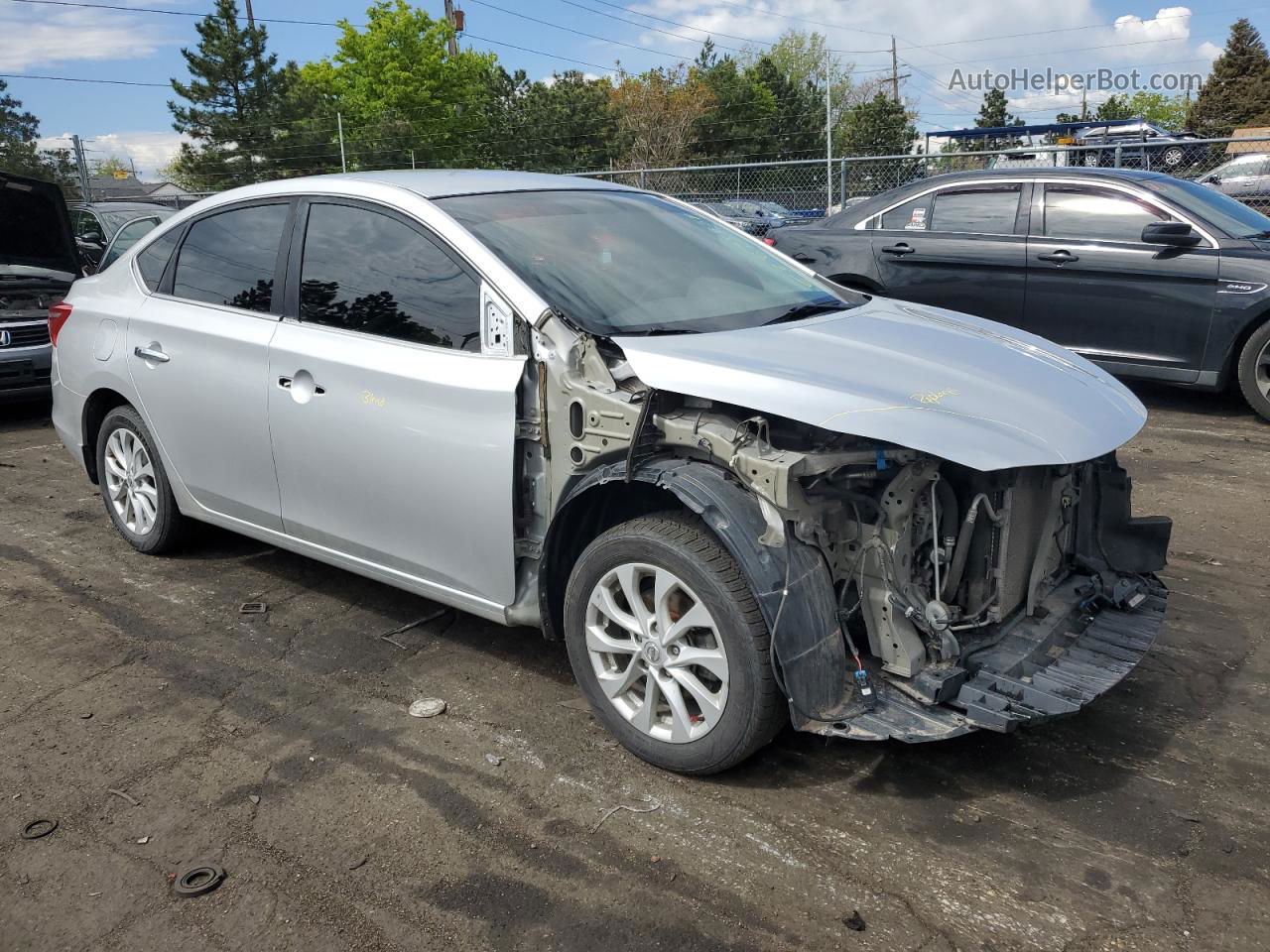 2019 Nissan Sentra S Серебряный vin: 3N1AB7AP1KY305747