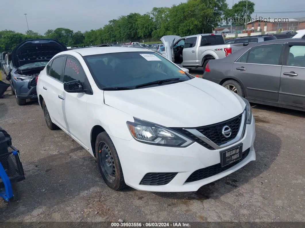 2019 Nissan Sentra S White vin: 3N1AB7AP1KY308986