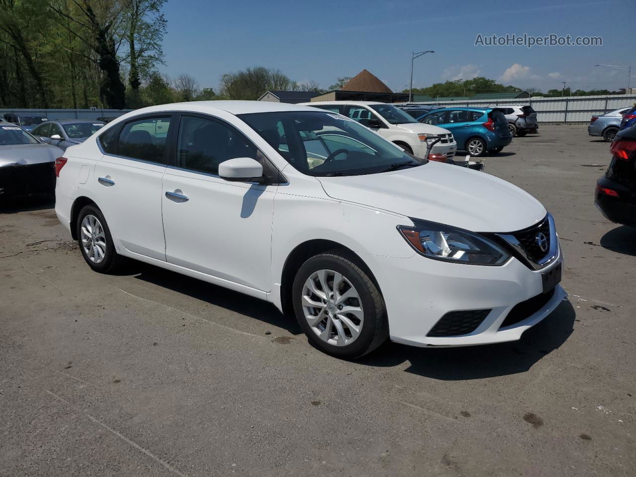 2019 Nissan Sentra S White vin: 3N1AB7AP1KY335797