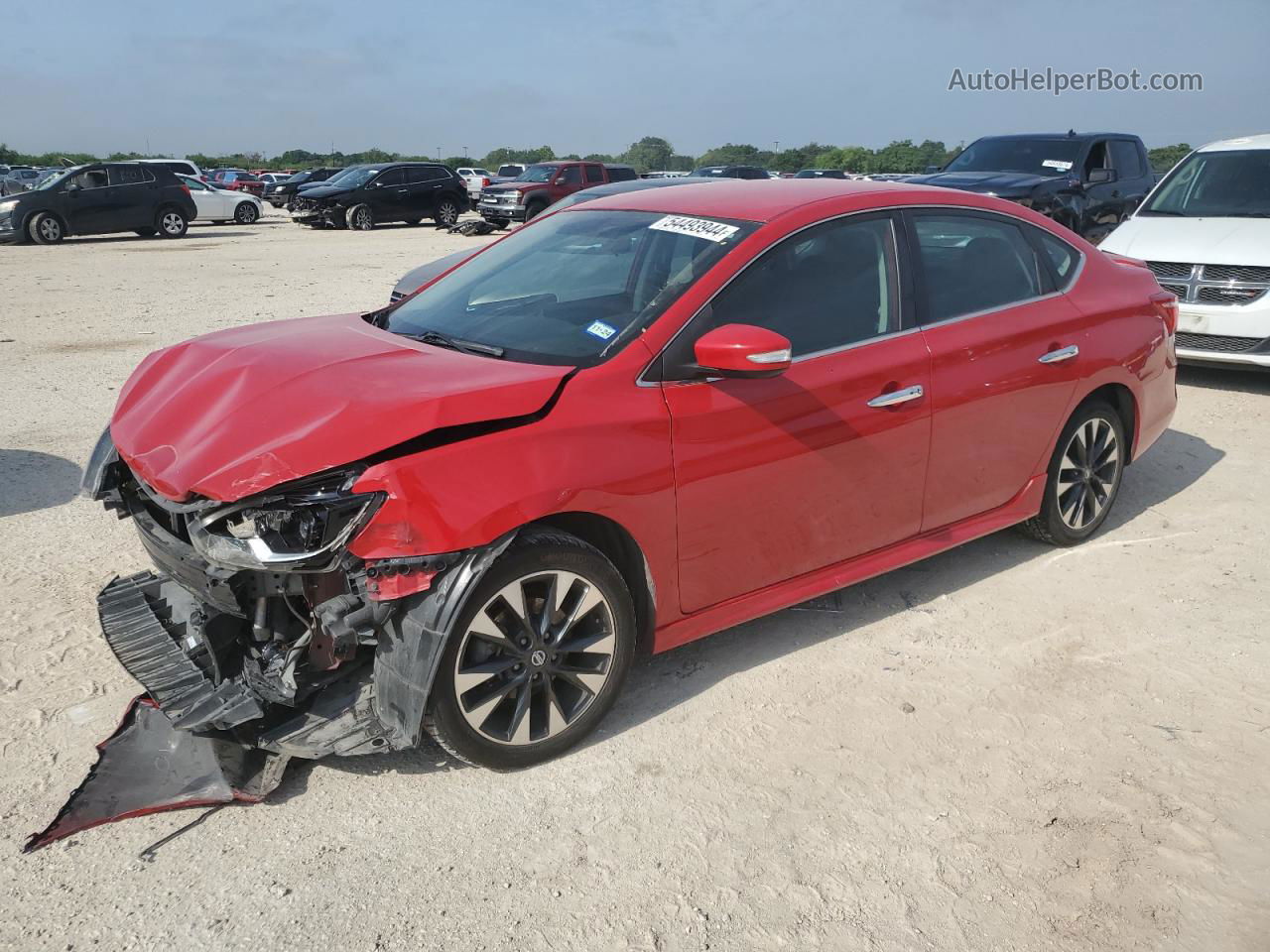 2019 Nissan Sentra S Красный vin: 3N1AB7AP1KY338716