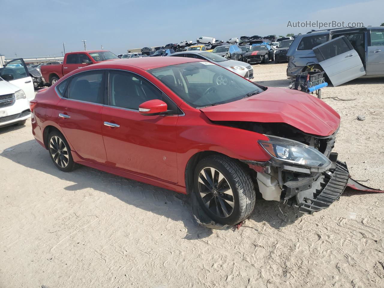 2019 Nissan Sentra S Красный vin: 3N1AB7AP1KY338716