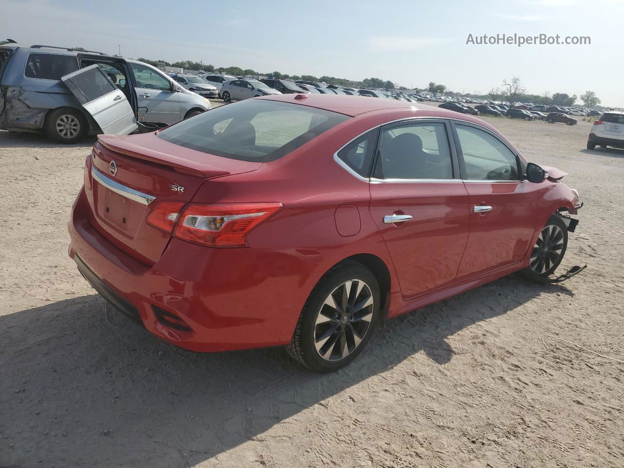 2019 Nissan Sentra S Красный vin: 3N1AB7AP1KY338716