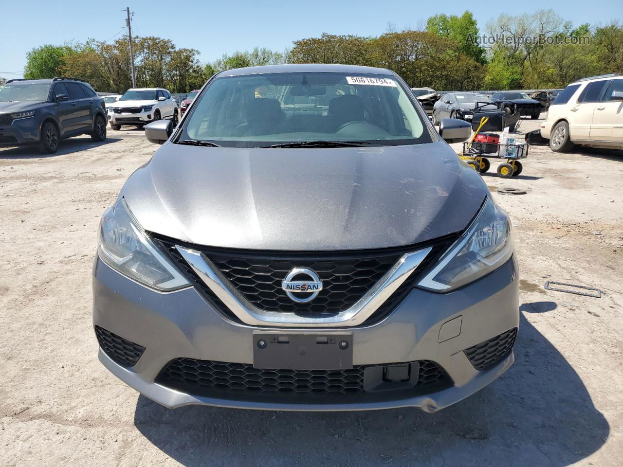 2019 Nissan Sentra S Серый vin: 3N1AB7AP1KY339963