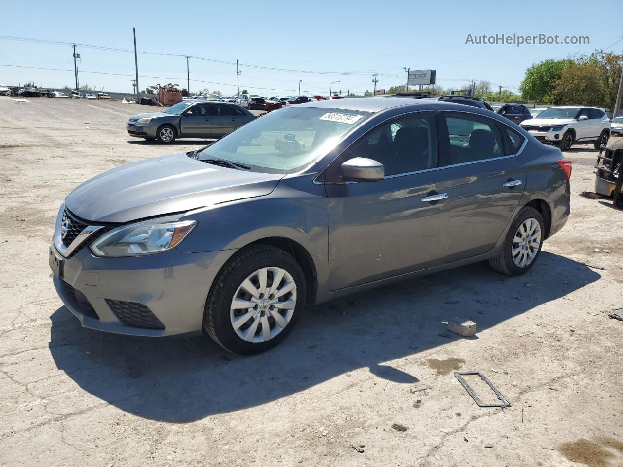 2019 Nissan Sentra S Серый vin: 3N1AB7AP1KY339963