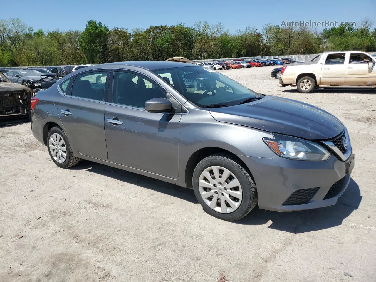 2019 Nissan Sentra S Серый vin: 3N1AB7AP1KY339963