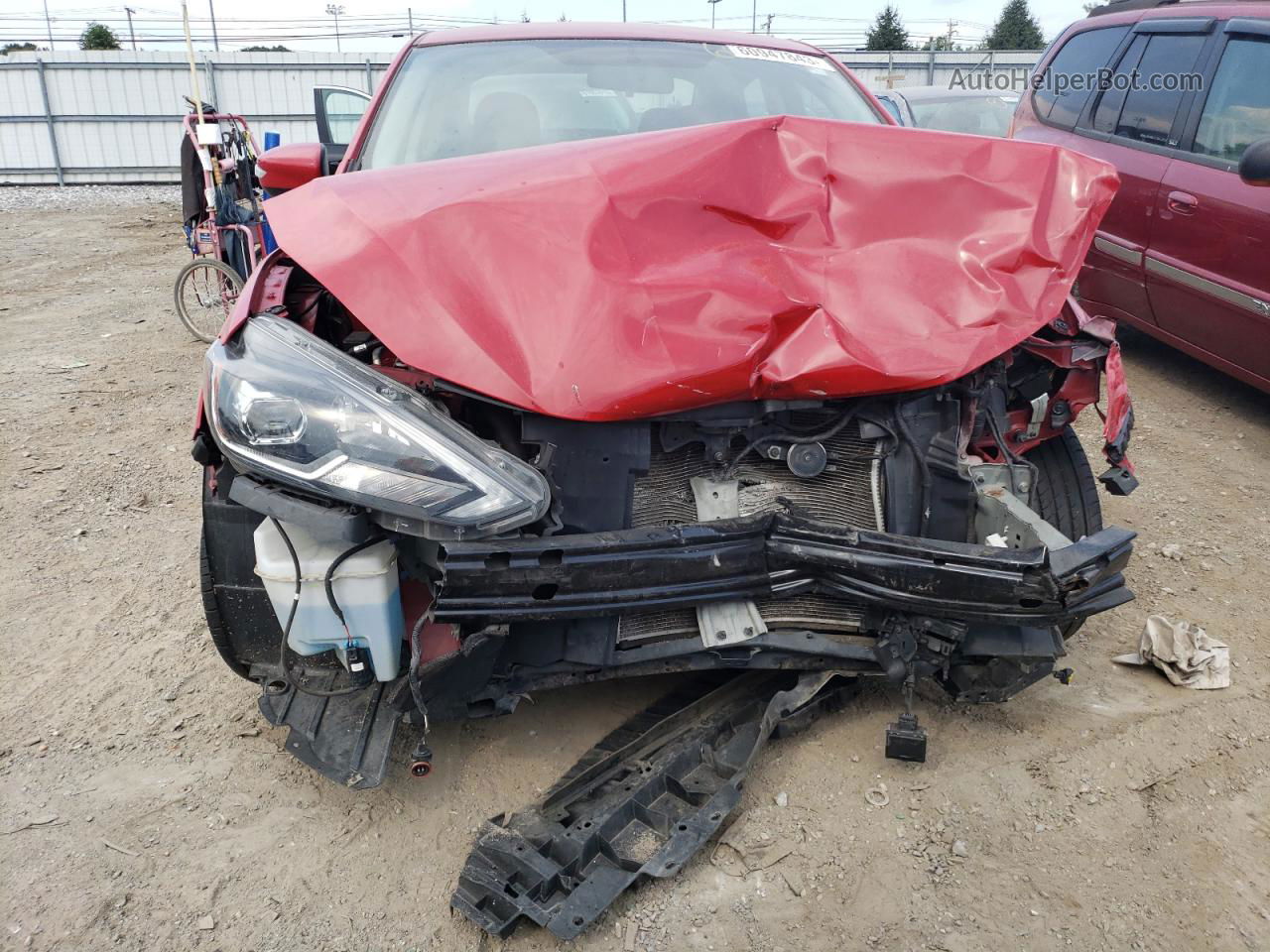 2019 Nissan Sentra S Red vin: 3N1AB7AP1KY340370