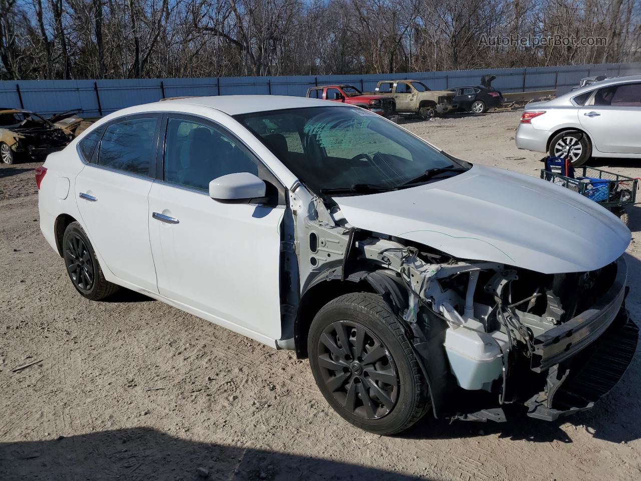 2019 Nissan Sentra S White vin: 3N1AB7AP1KY344855