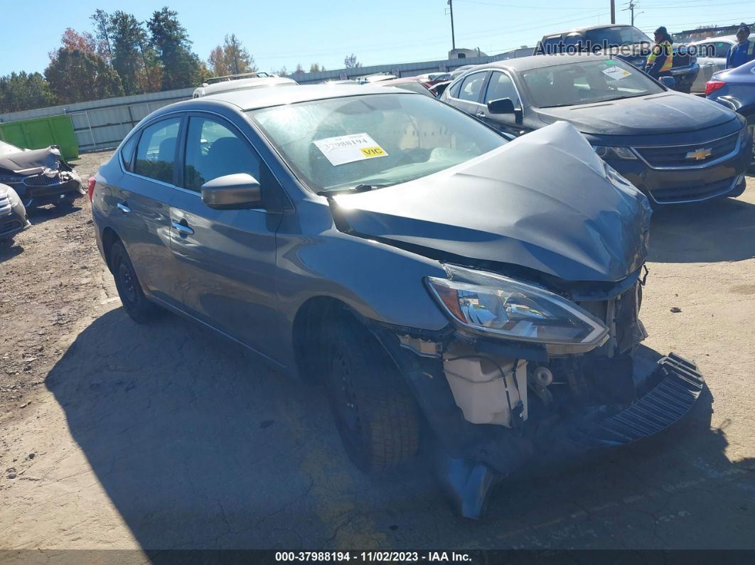 2019 Nissan Sentra S Серый vin: 3N1AB7AP1KY344905