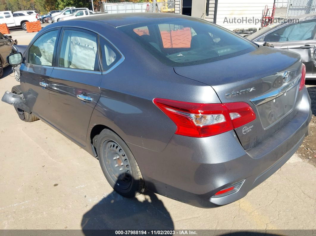 2019 Nissan Sentra S Серый vin: 3N1AB7AP1KY344905