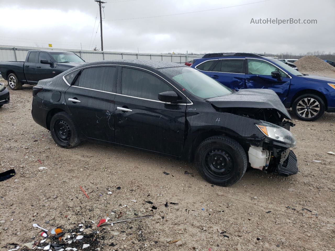 2019 Nissan Sentra S Черный vin: 3N1AB7AP1KY374888