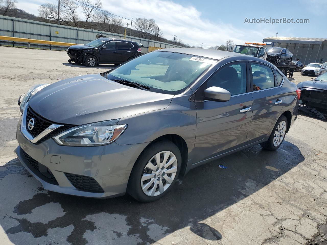 2019 Nissan Sentra S Серебряный vin: 3N1AB7AP1KY387429