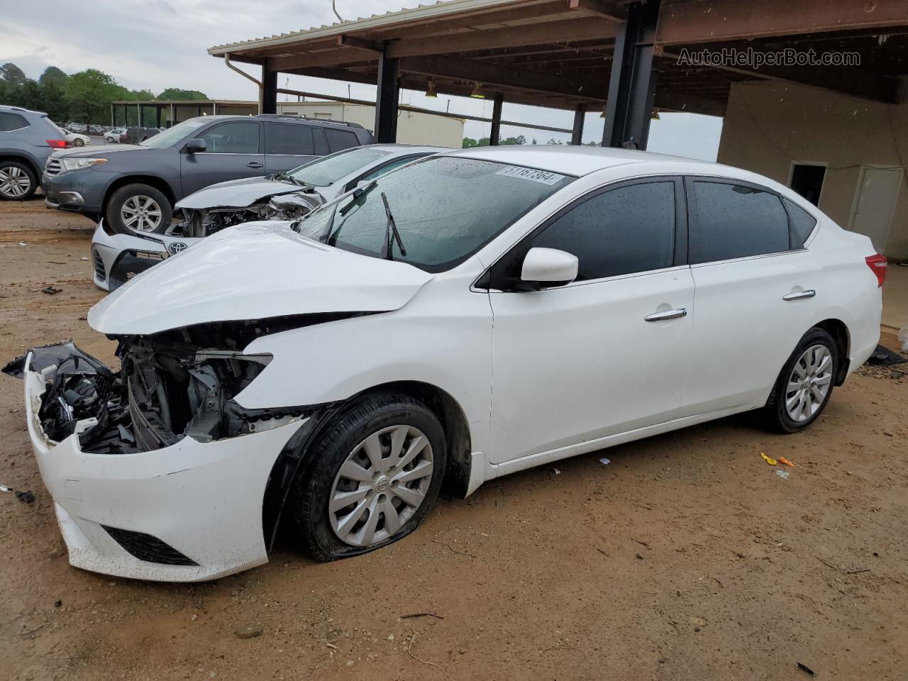 2019 Nissan Sentra S White vin: 3N1AB7AP1KY394185