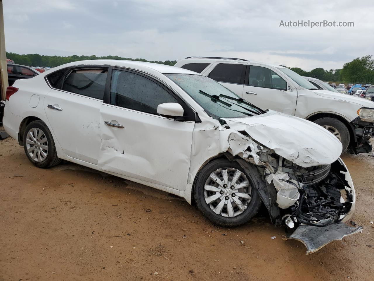 2019 Nissan Sentra S White vin: 3N1AB7AP1KY394185