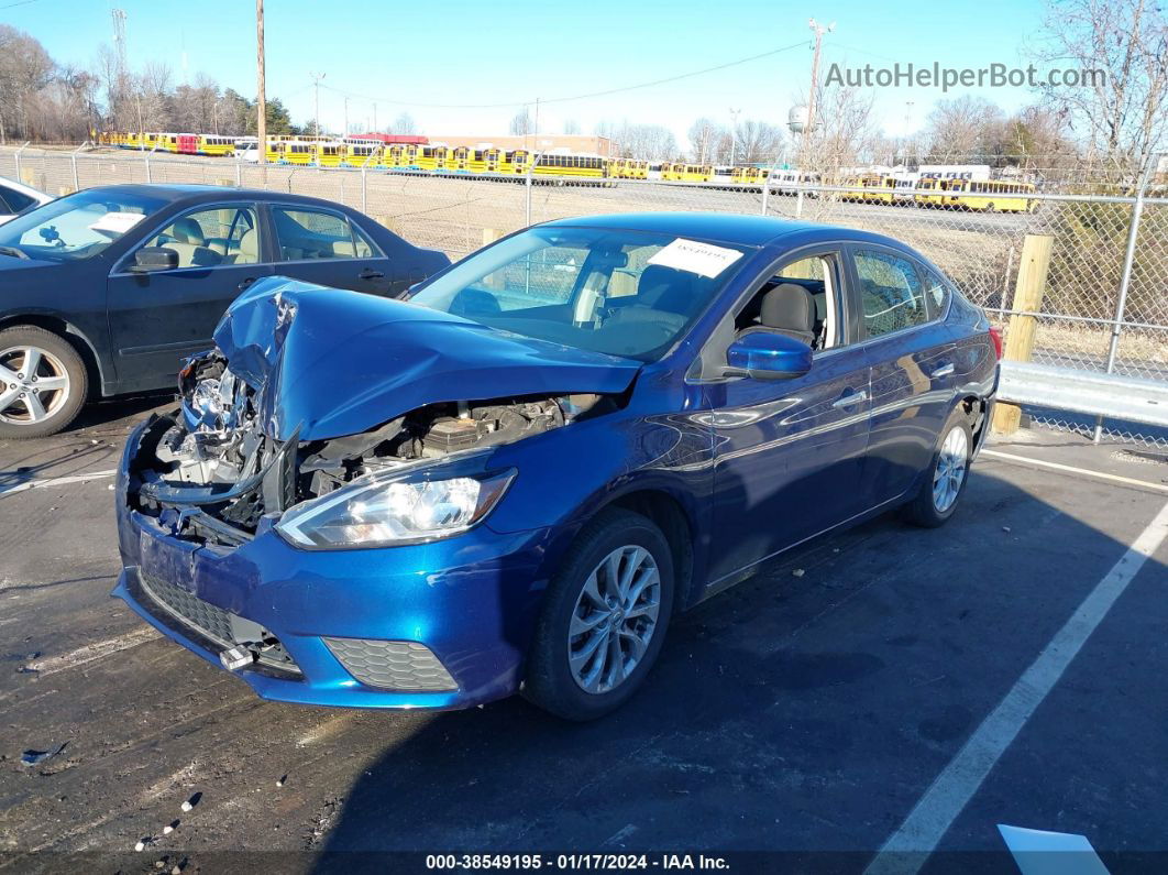 2019 Nissan Sentra Sv Синий vin: 3N1AB7AP1KY429369