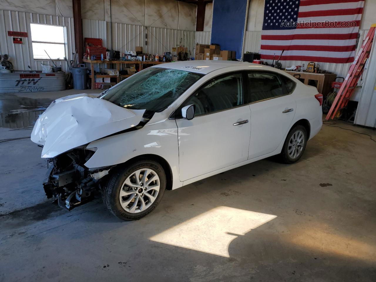 2019 Nissan Sentra S White vin: 3N1AB7AP1KY435351