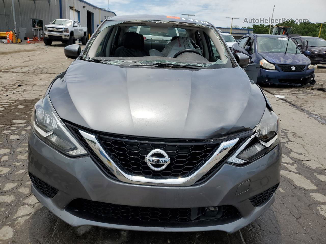 2019 Nissan Sentra S Серый vin: 3N1AB7AP1KY436662