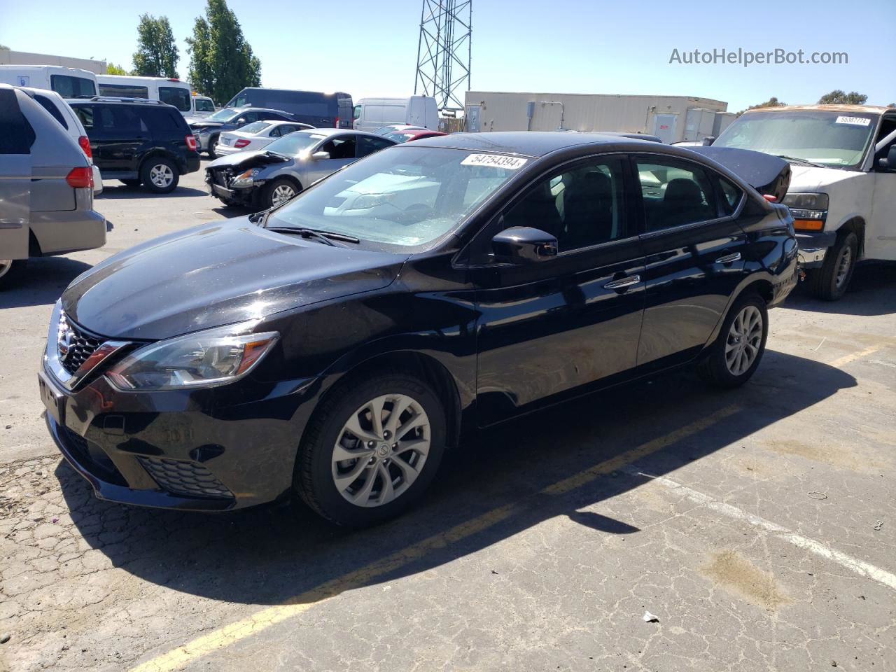 2019 Nissan Sentra S Черный vin: 3N1AB7AP1KY450660